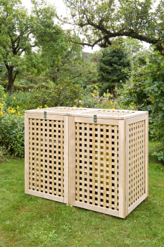 Preview: Bremer Mülltonnenbox -Standard Natur- 120 l / Doppel